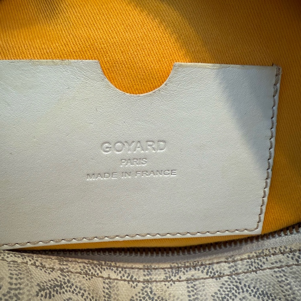 Authentic Authentic Goyard White Leather Goyardine Croisière Boston Duffle Bag - Picture 11 of 16